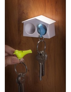 2 portachiavi uccellini con supporto da parete - MINI DUO SPARROW by QUALY 2