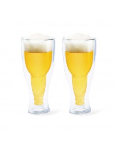 Set 2 bicchieri da birra doppio vetro 400 ml - GRAVITY by Balvi