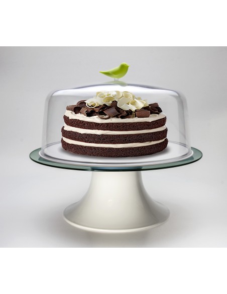Alzata per dolci con uccellino in 2 colori diam 30 cm - SPARROW CAKE TRAY by QUALY