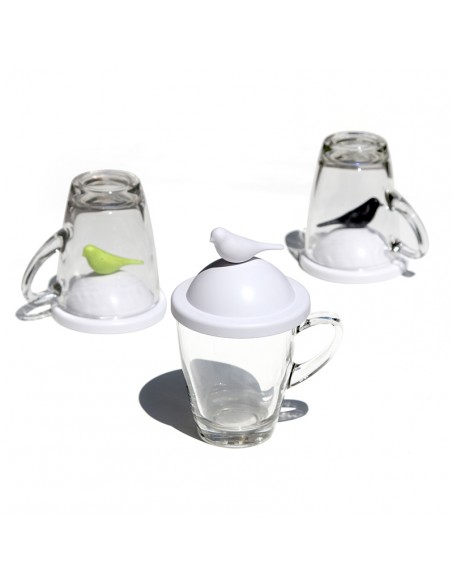 Tazza mug con coperchio uccellino - SPARROW MUG by Qualy Design