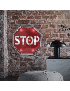 Decorazione murale targa con led cm 31 - STOP by Balvi 2