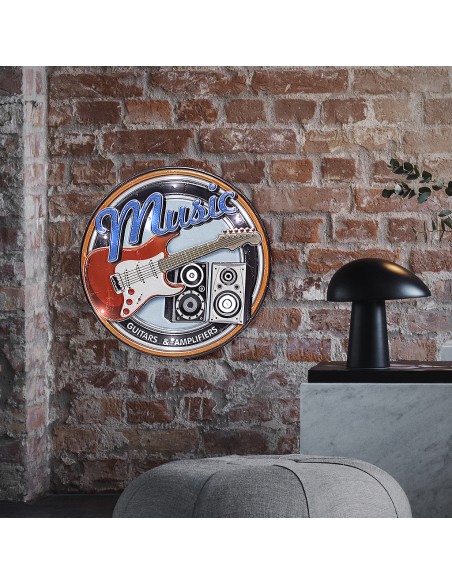 Decorazione murale targa con led cm 31 - MUSIC by Balvi