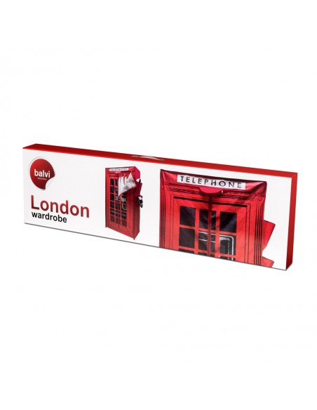 Armadio in tela cabina telefonica colore rosso - LONDON by Balvi