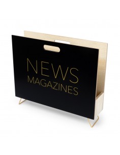 Portariviste in legno mdf colore nero - NEWS by Balvi