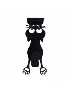 Appendino da porta in metallo verniciato nero - CURIOUS CAT by Balvi 2