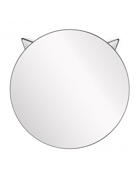 BALVI Specchio da parete rotondo gatto colore nero CAT