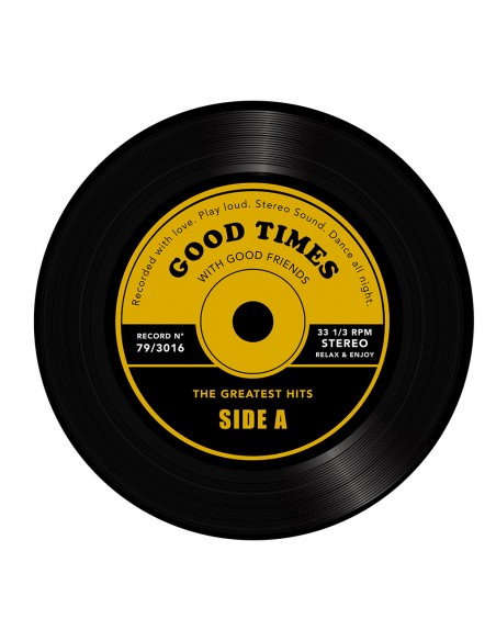 Tavolino a forma di disco in vinile colore giallo - GREATEST HITS by Balvi