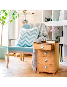 Tavolino portariviste con cassetti colore rovere - COQUETTE by Balvi 2