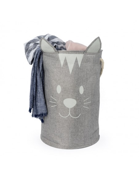 Portabiancheria pieghevole gatto colore grigio - MEOW! by Balvi