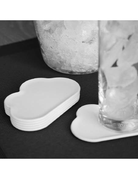 Set 6 sottobicchieri nuvola colore bianco - CLOUD COASTER by Qualy