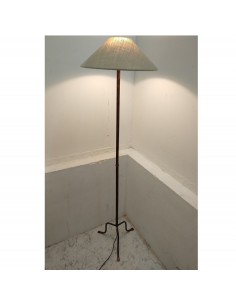 Lampada piantana artigianale in ferro battuto effetto legno - Made in Italy