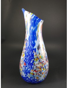 Vaso in vetro di Murano con murrine e inclusioni bronzo h 37 cm - The Glass Cathedral Santa Chiara