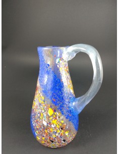 Caraffa vetro di murano blu e murrine con manico h 20 cm - The Glass Cathedral Santa Chiara 2
