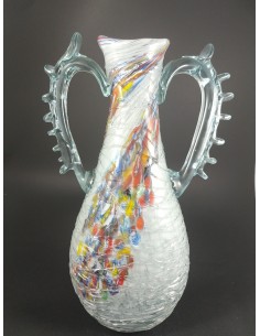 Caraffa lusso bocca smussata con colature h 33 cm - The Glass Cathedral Santa Chiara