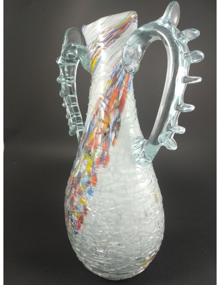 Caraffa lusso bocca smussata con colature h 33 cm - The Glass Cathedral Santa Chiara