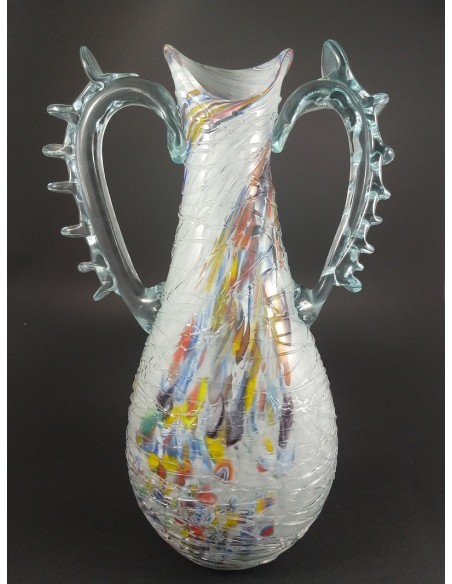 Caraffa lusso bocca smussata con colature h 33 cm - The Glass Cathedral Santa Chiara