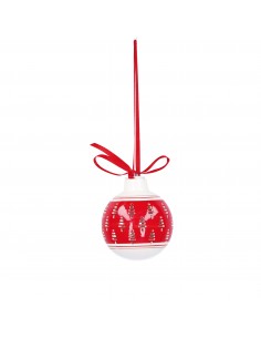 Sfera di natale in ceramica con abeti e luce led - AUREALIETA by Rituali Domestici