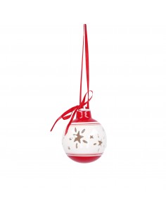 Sfera di natale in ceramica traforata stella con luce led - AUREALIETA by Rituali Domestici