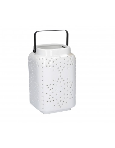 Lanterna in ceramica bianca per candela h 21 cm - LUCEBIANCA GRANDE by Rituali Domestici