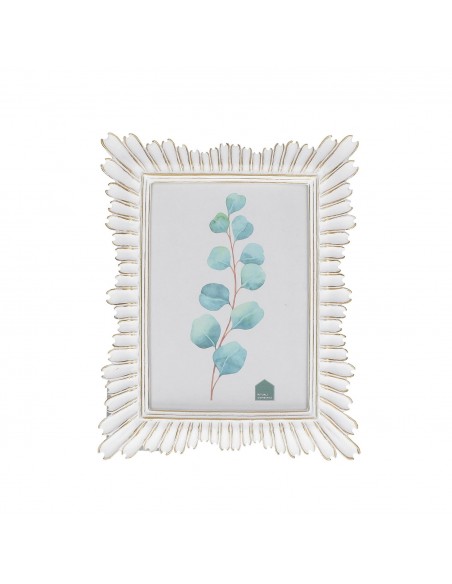 Portafoto da tavolo in resina bianco oro h 24 - PETALOSO  by Rituali Domestici