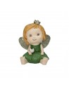 Angioletto con abito verde in resina h 15 cm - SHIRLEY by Rituali Domestici