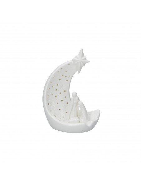 Natività luna in porcellana con illuminazione led h 18 cm - ENNATO by Rituali Domestici