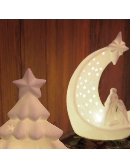 Natività luna in porcellana con illuminazione led h 18 cm - ENNATO by Rituali Domestici