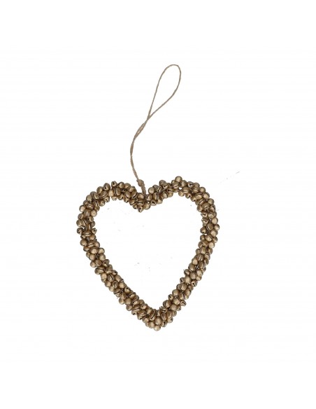 Decorazione da appendere cuore sonagli oro h 20 cm - SUONETTO by Rituali Domestici