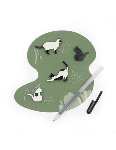 4 Magneti a forma di gatto con pennarello arancione o nero - SIAMESE CAT by Moreover