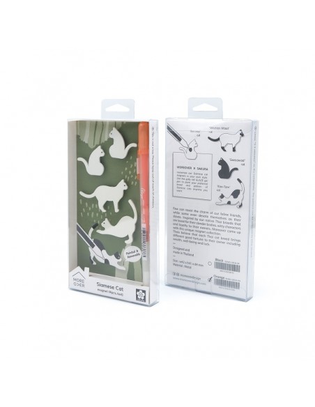 4 Magneti a forma di gatto con pennarello arancione o nero - SIAMESE CAT by Moreover