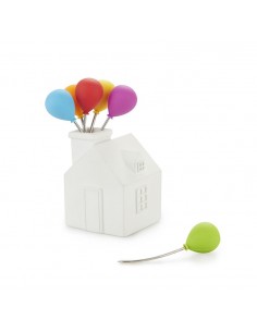 Balvi Set 6 spiedini da aperitivo con contenitore HOUSE BALLOON