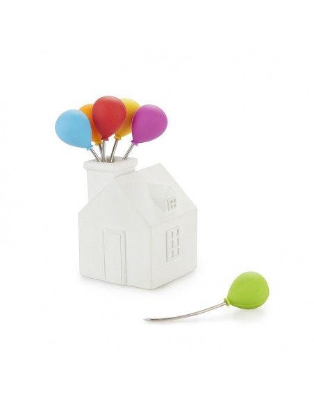 Balvi Set 6 spiedini da aperitivo con contenitore HOUSE BALLOON