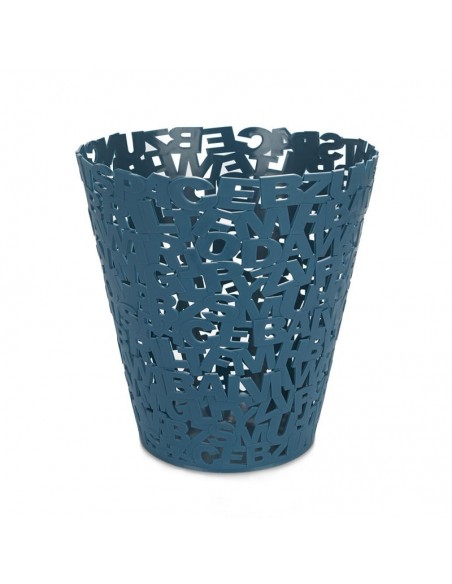 Cestino gettacarte in plastica colore azzurro - LETTERS by Balvi