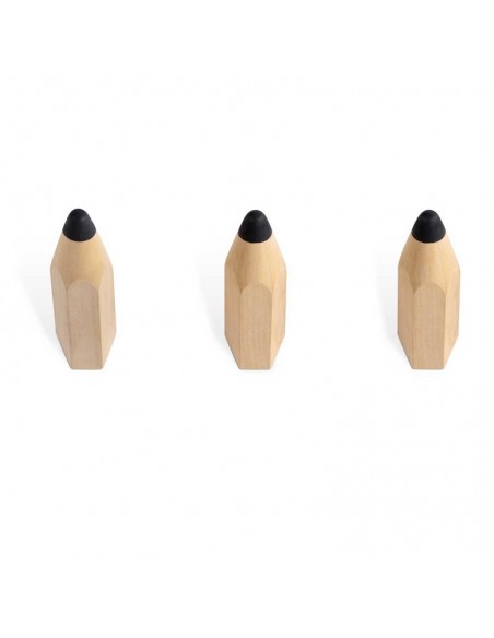 Set 3 Ganci appendiabiti da parete in legno - PENCIL by Balvi