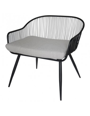 Poltroncina in metallo nero con cuscino - linea ZENIT by Rituali domestici