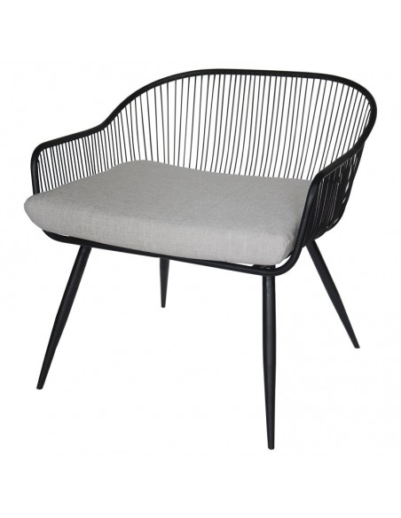 Poltroncina in metallo nero con cuscino - linea ZENIT by Rituali domestici