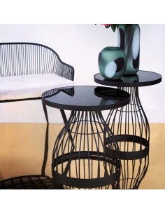Tavolino basso in metallo nero e vetro - linea ZENIT by Rituali domestici 2