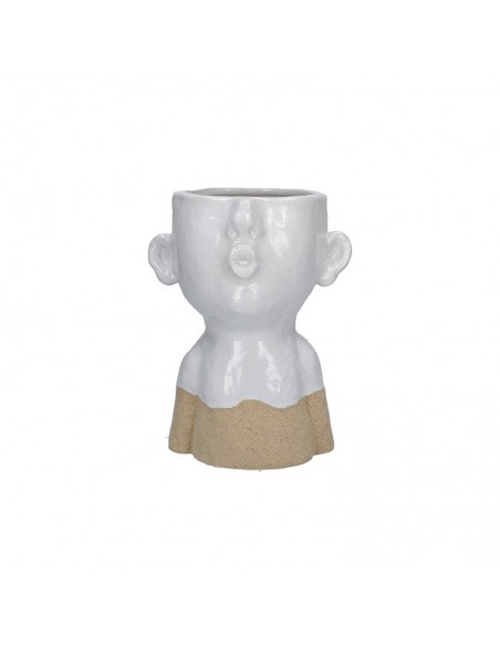 Portavaso testa che fischia in ceramica h 21 cm - EIOFISCHIO L by Rituali Domestici