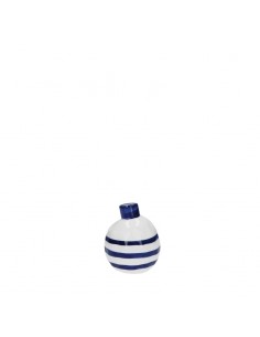Vaso bottiglia porcellana righe blu h 10 cm - PUNTINISMO by rituali domestici
