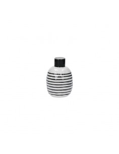 Vaso bottiglia porcellana righe nere h 13 cm - PUNTINISMO by rituali domestici