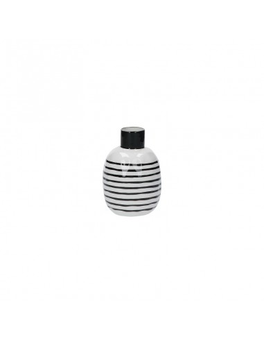 Vaso bottiglia porcellana righe nere h 13 cm - PUNTINISMO by rituali domestici