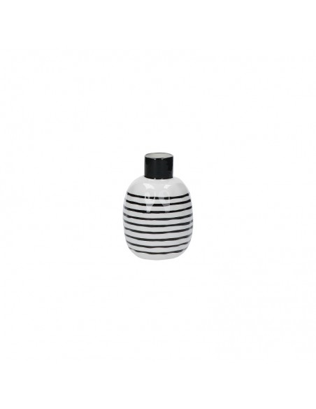 Vaso bottiglia porcellana righe nere h 13 cm - PUNTINISMO by rituali domestici