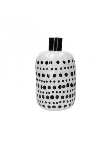 Vaso bottiglia porcellana pois neri h 25 cm - PUNTINISMO by rituali domestici