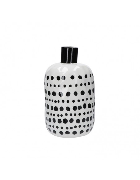 Vaso bottiglia porcellana pois neri h 25 cm - PUNTINISMO by rituali domestici