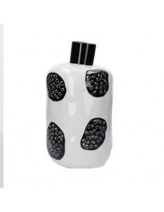 Vaso bottiglia porcellana pois neri h 30 cm - PUNTINISMO by rituali domestici