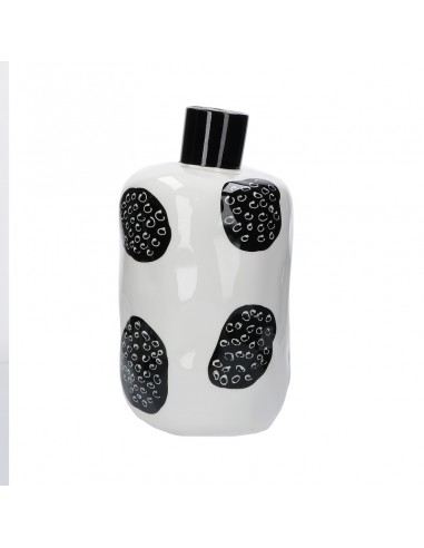 Vaso bottiglia porcellana pois neri h 30 cm - PUNTINISMO by rituali domestici