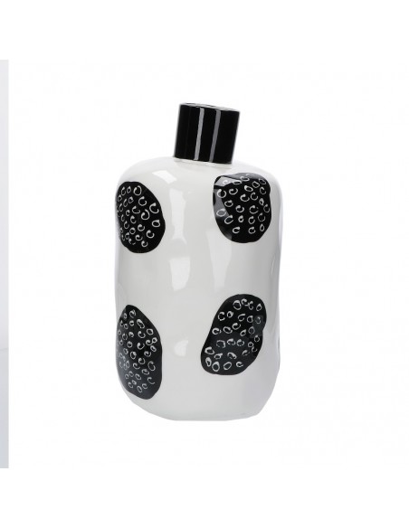 Vaso bottiglia porcellana pois neri h 30 cm - PUNTINISMO by rituali domestici