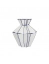 Vaso plissettato porcellana bianco blu h 21 cm - CUBISMO by Rituali Domestici