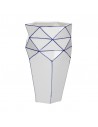 Vaso plissettato porcellana bianco blu h 25 cm - CUBISMO by Rituali Domestici