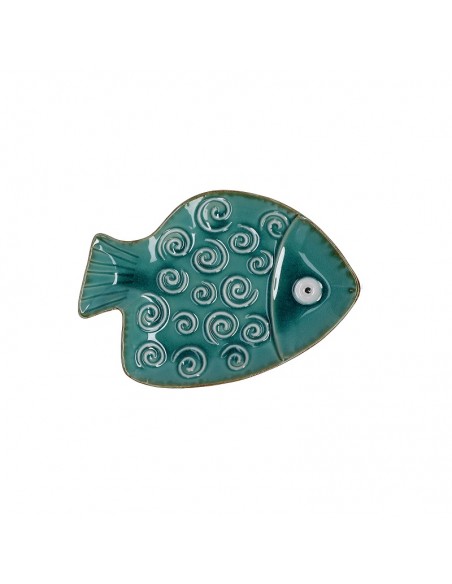 Tris di piatti decorativi in ceramica a forma di pesce L 24/27 cm - SUSANITA by Rituali Domestici